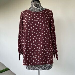 Women's Burgundy Floral Top by Papermoon size XXL